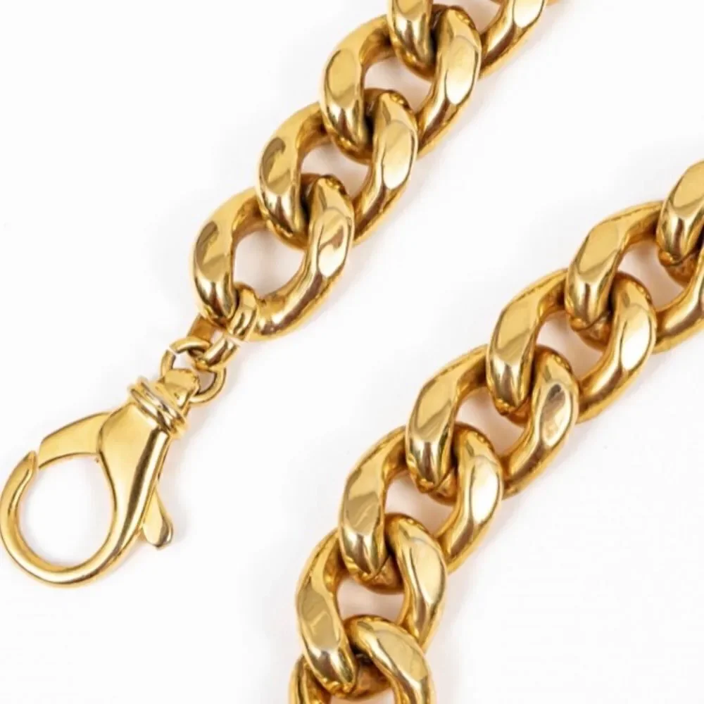 DOLCE & GABBANA Gold-Tone Miami Cuban Chain Belt  |Size: 39”|